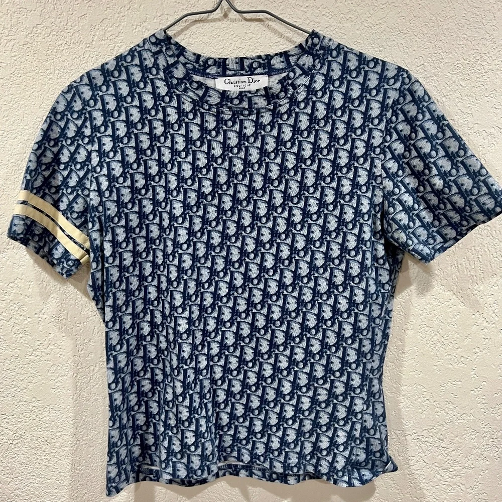 Dior | Tops | Christian Dior By John Galliano Blue Trotter Logo